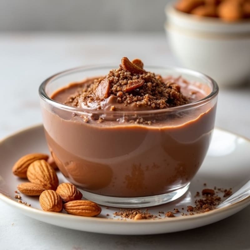 Silky Chocolate Protein Pudding with Toasted Almonds