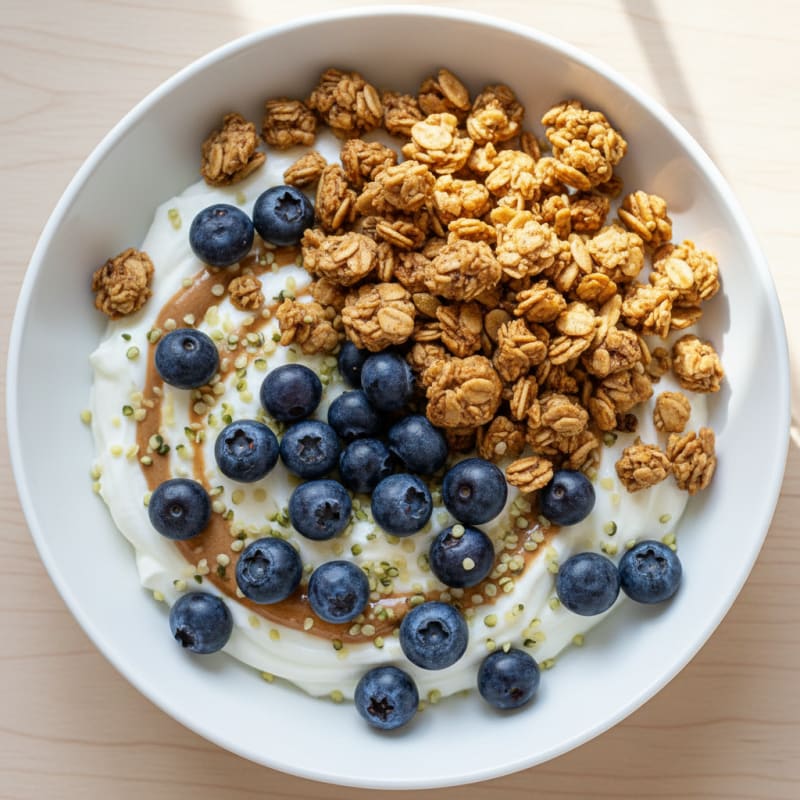Silky Greek Yogurt Bowl with Protein Granola and Berries