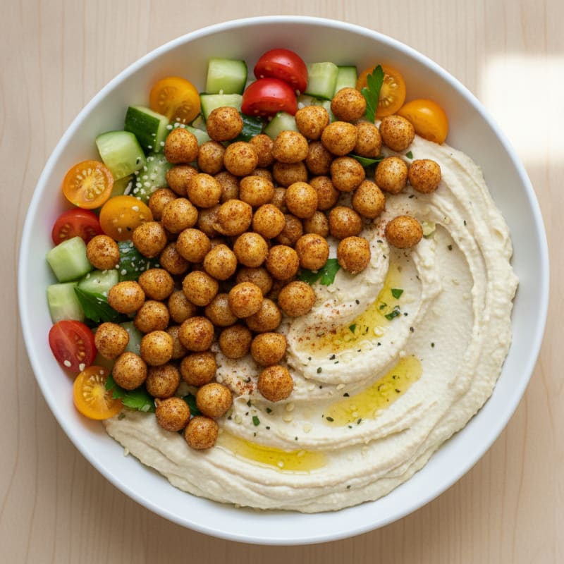 Silken Tofu Chickpea Hummus Bowl