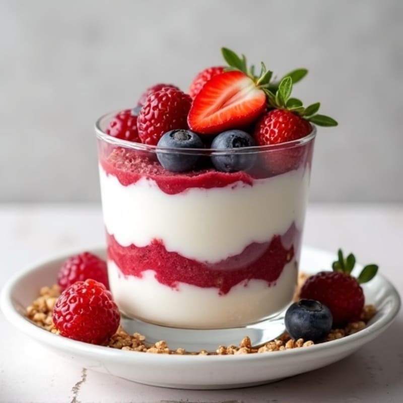 Greek Yogurt Protein Parfait with Mixed Berries
