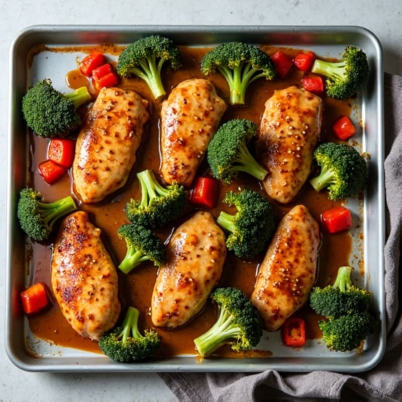 Sheet Pan Teriyaki Chicken with Crispy Roasted Broccoli