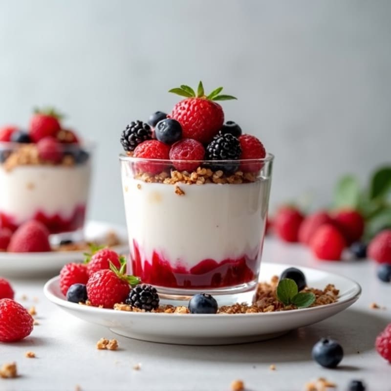 Greek Yogurt Protein Parfait with Mixed Berries