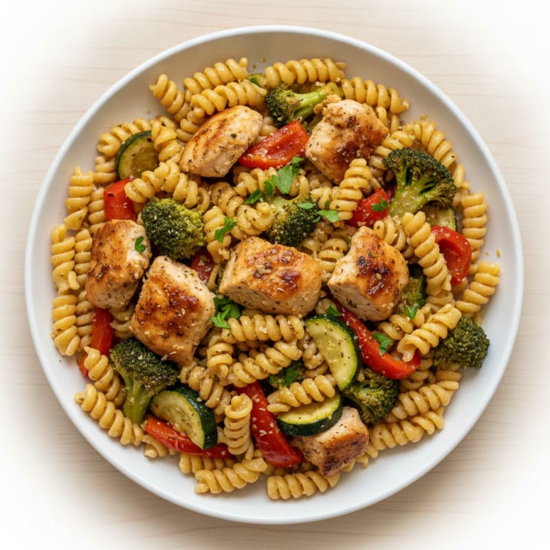 Garlic Herb Pasta with Roasted Vegetables