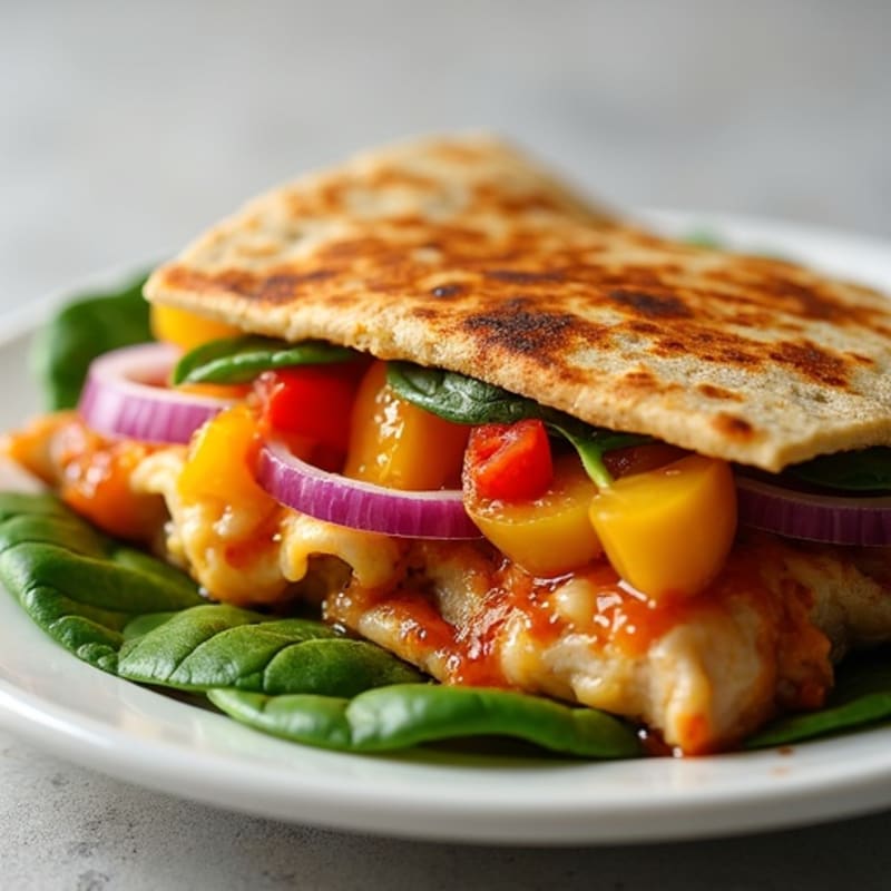 Smoky BBQ Chicken and Veggie Loaded Quesadilla