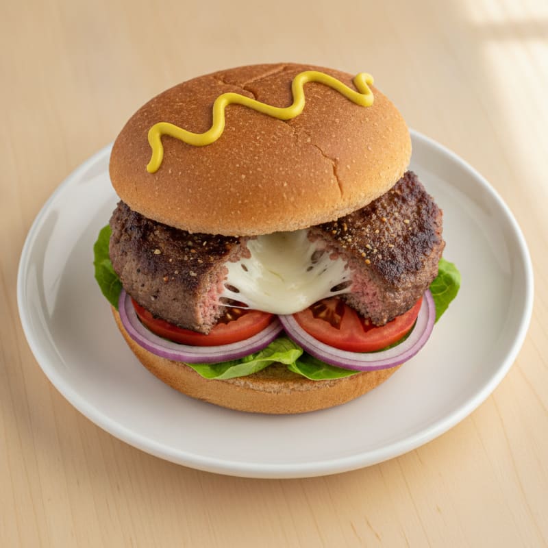 Mozzarella Stick Stuffed Burger
