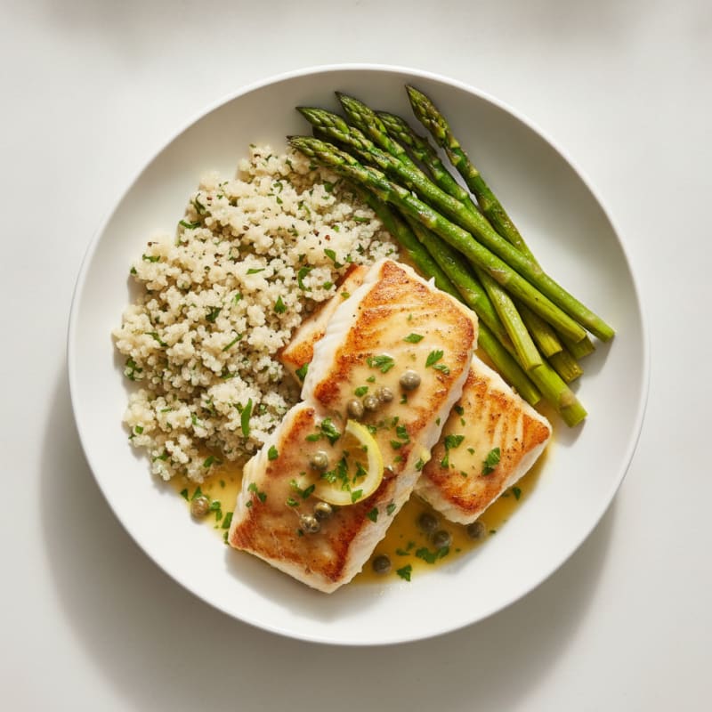 Pan-Seared Cod with Lemon-Herb Sauce