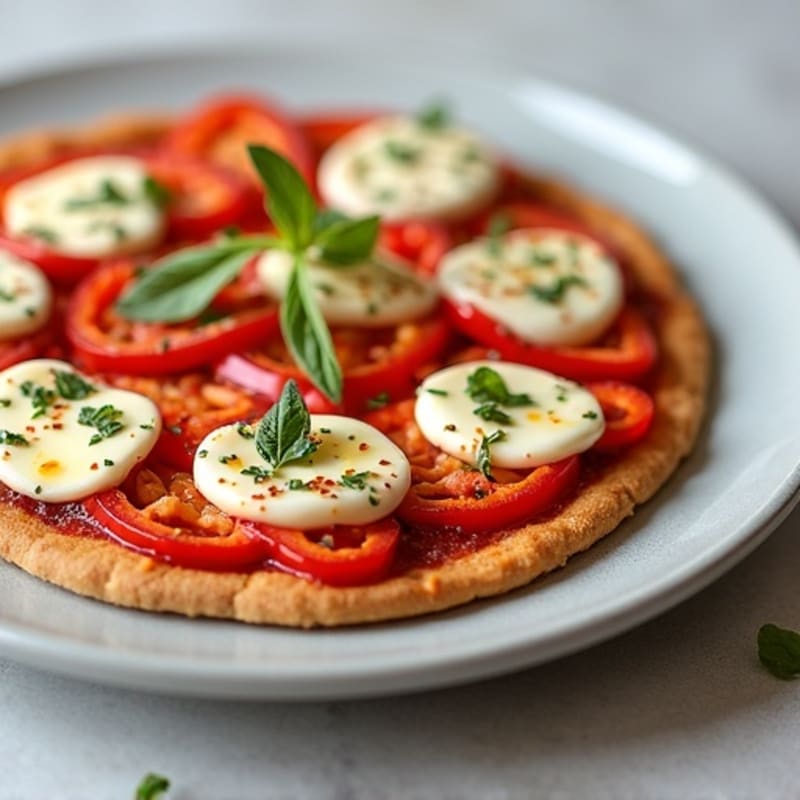 High-Protein Chicken Pizza with Roasted Peppers