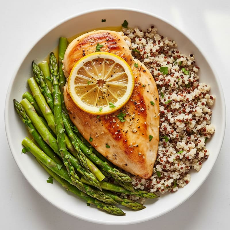 Lemon Herb Roasted Chicken with Asparagus