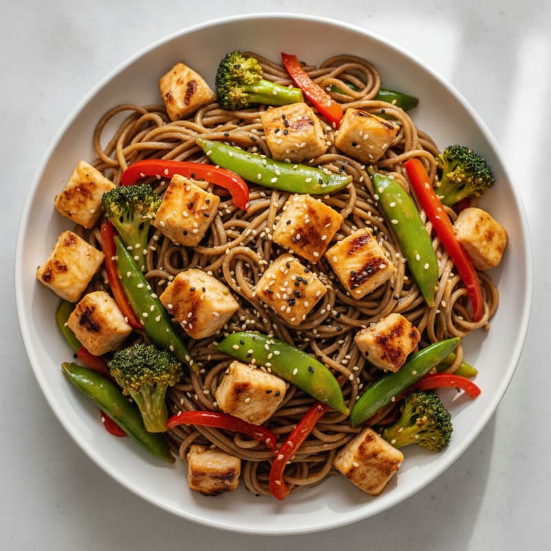 Sesame-Ginger Chicken Stir-Fry with Noodles