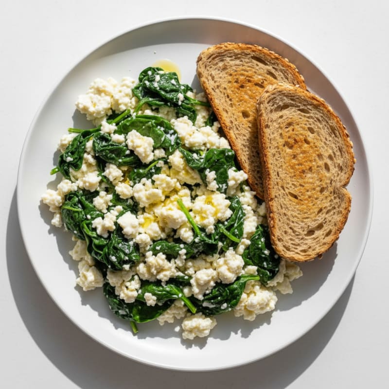 Egg White and Cottage Cheese Scramble with Spinach