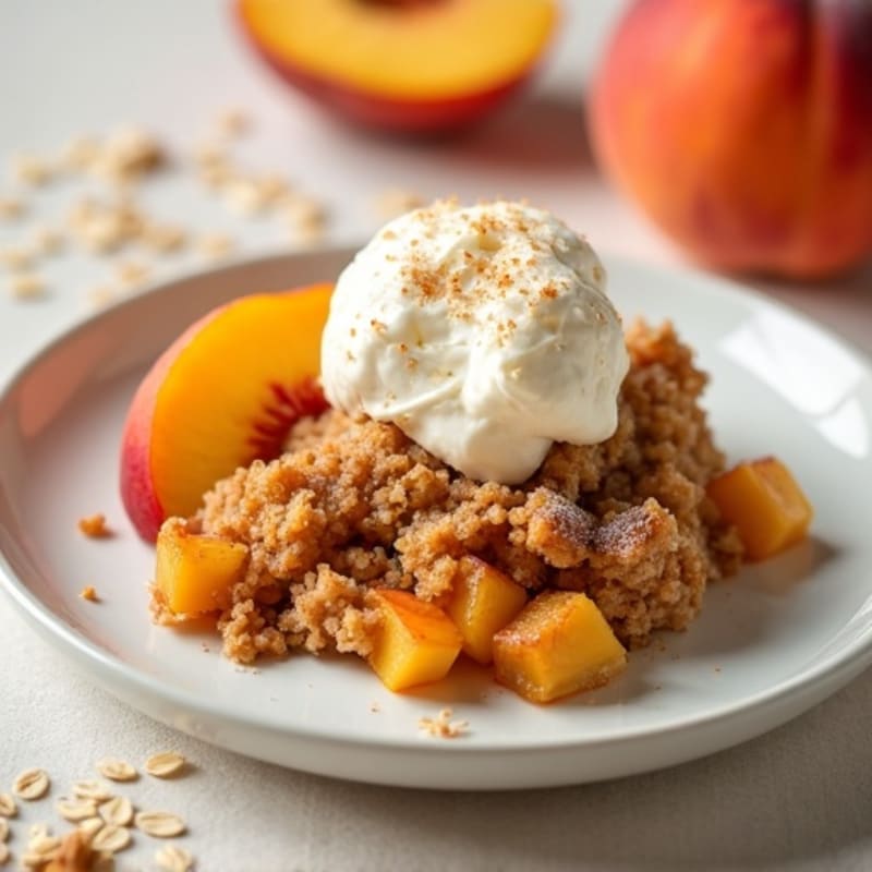 Sweet Peach Whole Grain Protein Cobbler