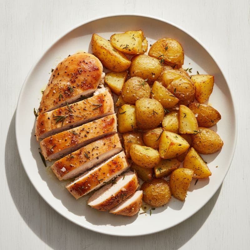 Herb-Roasted Chicken with Crispy Golden Potatoes