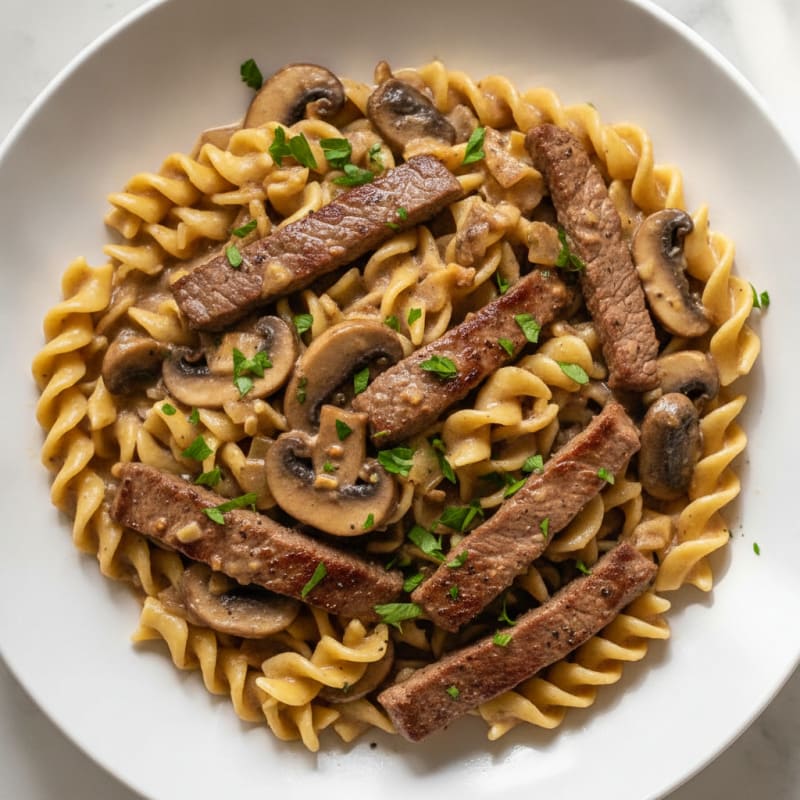 Classic Beef Stroganoff with Egg Noodles