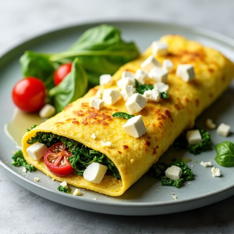 Protein-Packed Spinach Feta Omelet