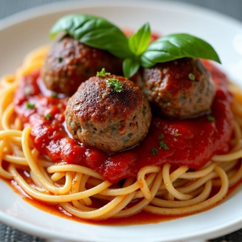 Hearty Lean Beef Meatballs with Whole Wheat Spaghetti