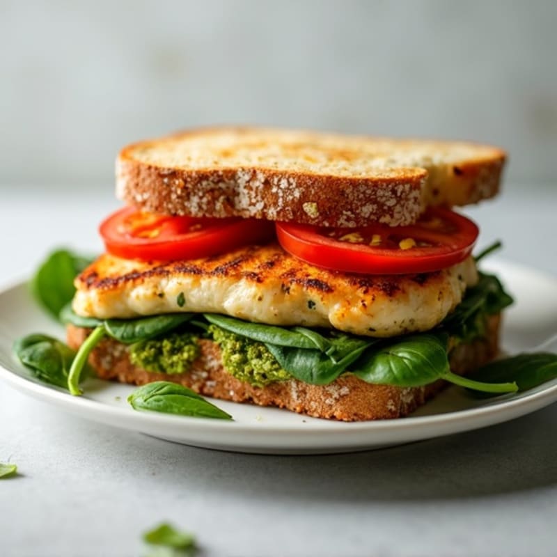Healthy Grilled Chicken Pesto Sandwich