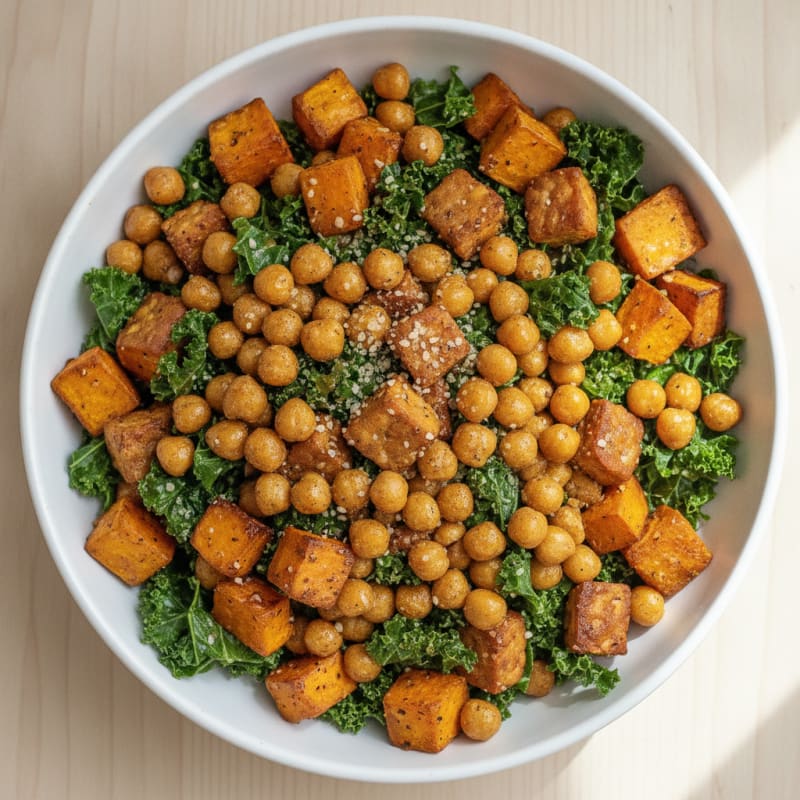 Roasted Sweet Potato and Chickpea Buddha Bowl