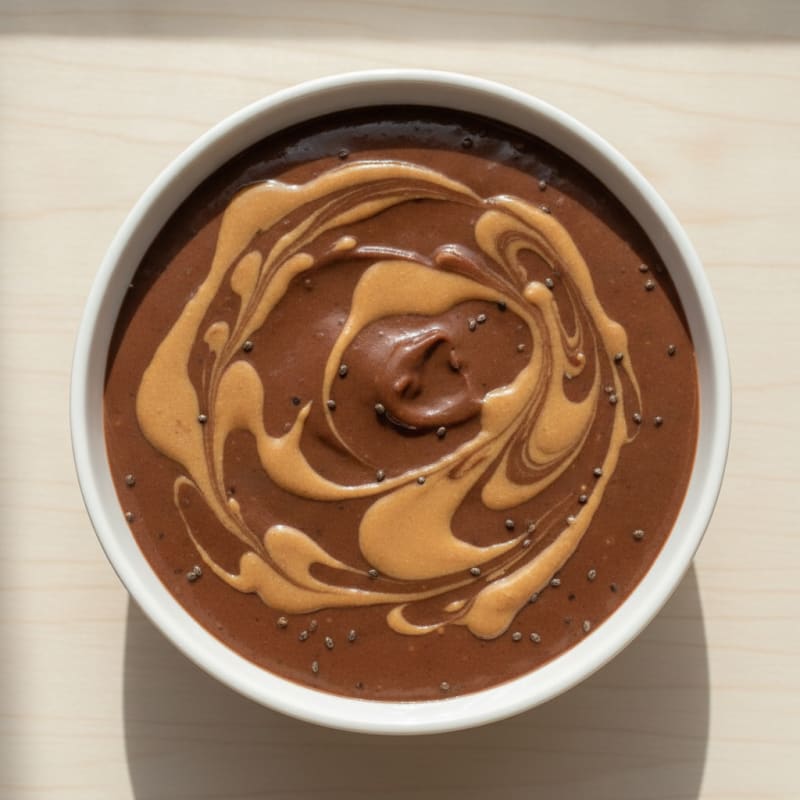 Silky Chocolate Protein Pudding with Peanut Butter Swirl