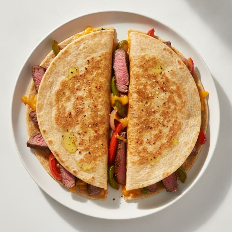 Pan-Seared Steak Quesadillas with Peppers