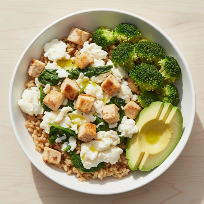 Scrambled Egg Whites with Chicken and Spinach