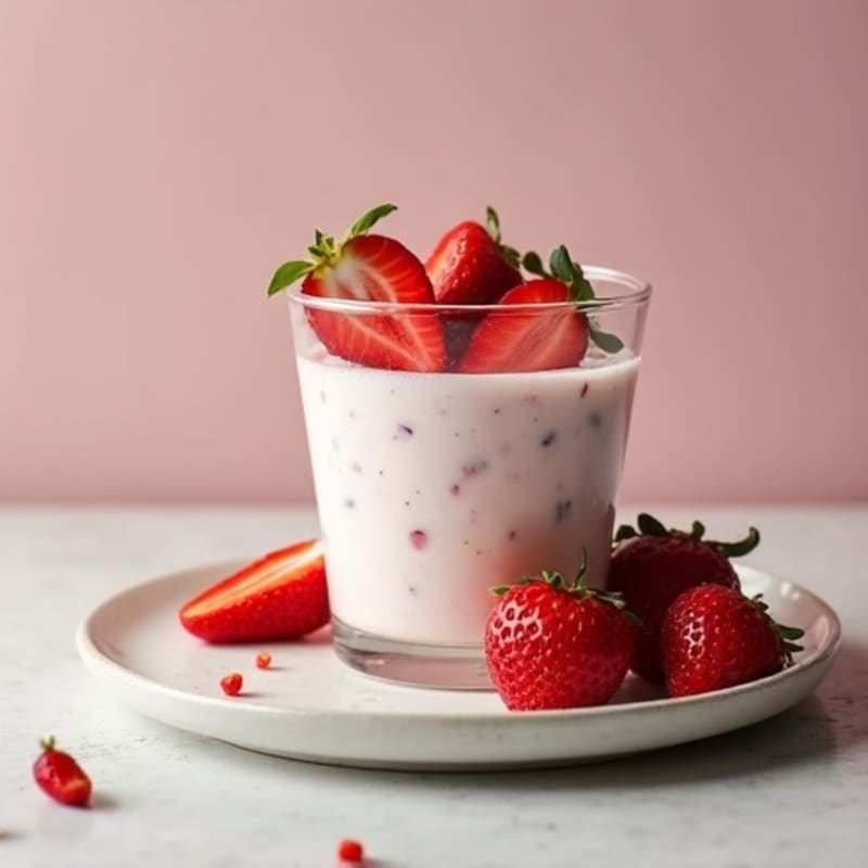 Creamy Protein Yogurt Mousse with Fresh Strawberries