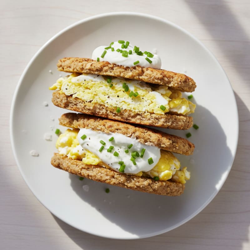 Savory Egg White & Oat Cake Sandwiches