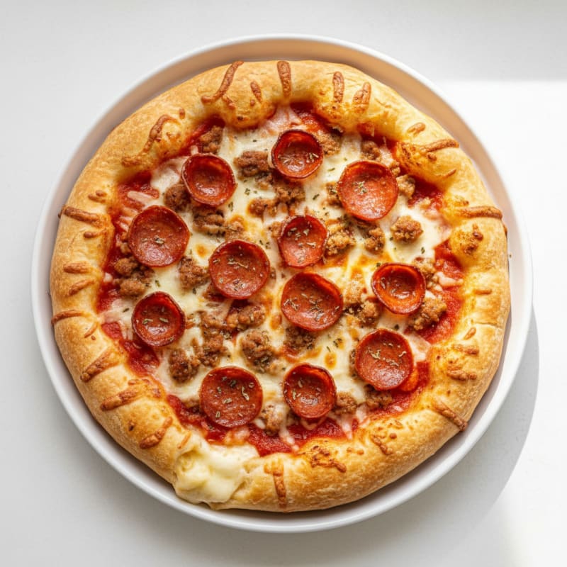Crispy Meat Lovers Stuffed Crust Pizza