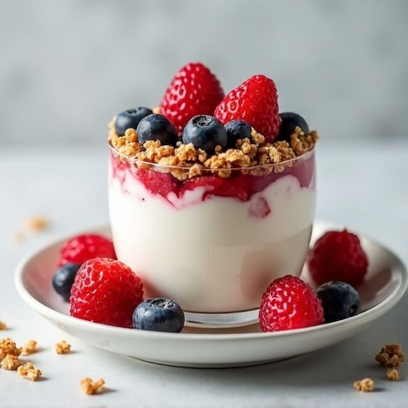 Greek Yogurt Protein Parfait with Mixed Berries