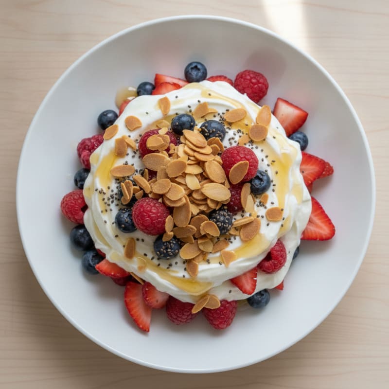 Greek Yogurt Protein Parfait with Mixed Berries