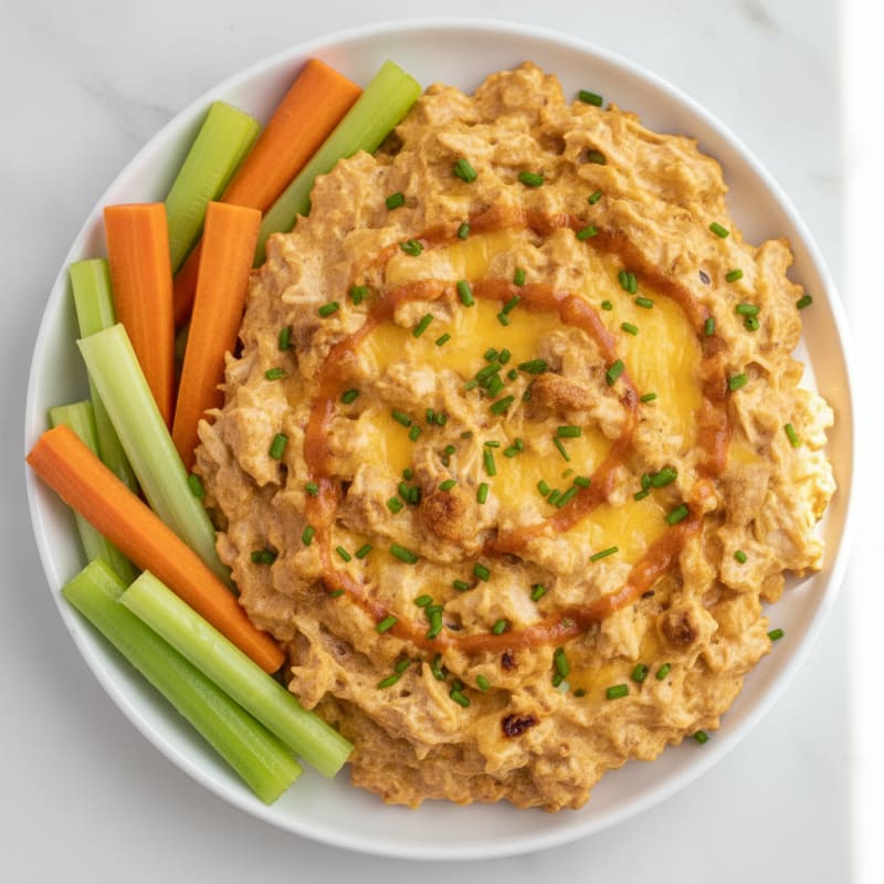 Clean Buffalo Chicken Dip with Fresh Veggies