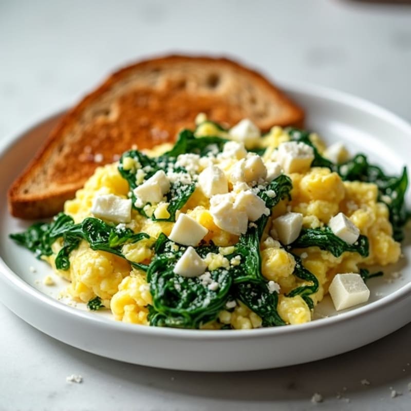 Protein-Packed Spinach and Feta Egg White Scramble