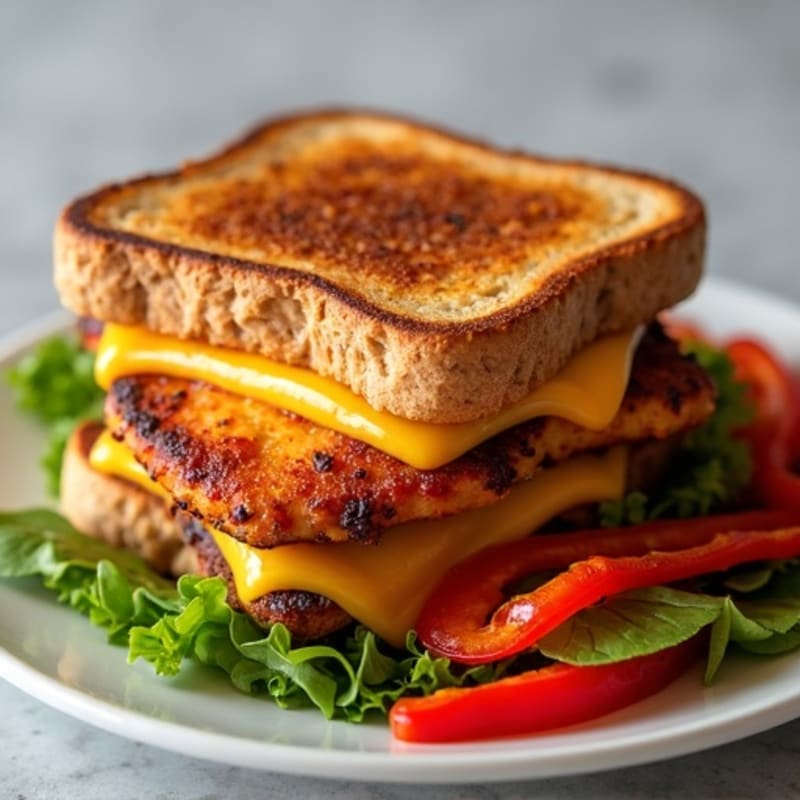 Crispy BBQ Chicken Melts with Sautéed Bell Peppers