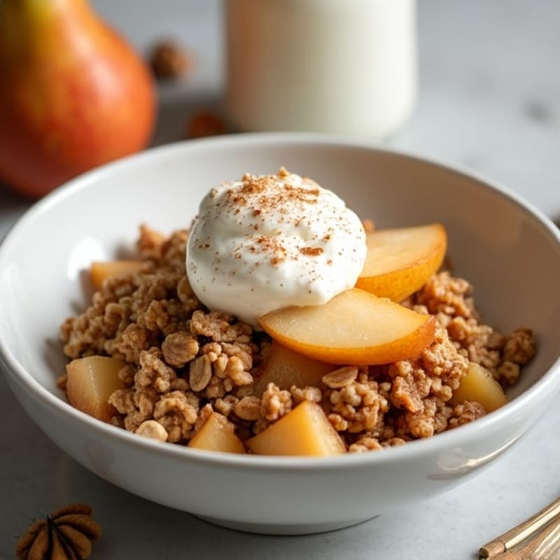 Warm Spiced Pear and Oat Crisp
