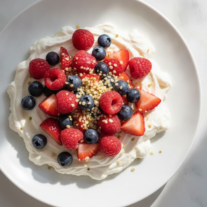 Silky Greek Yogurt Protein Pudding with Mixed Berries