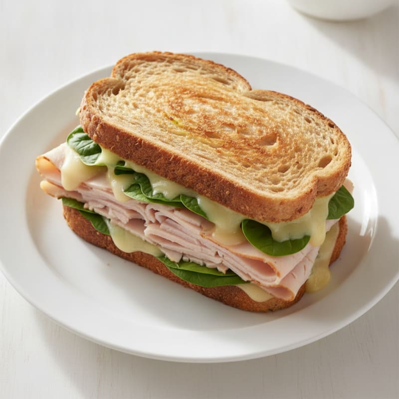Grilled Turkey and Cheese Sandwich with Spinach