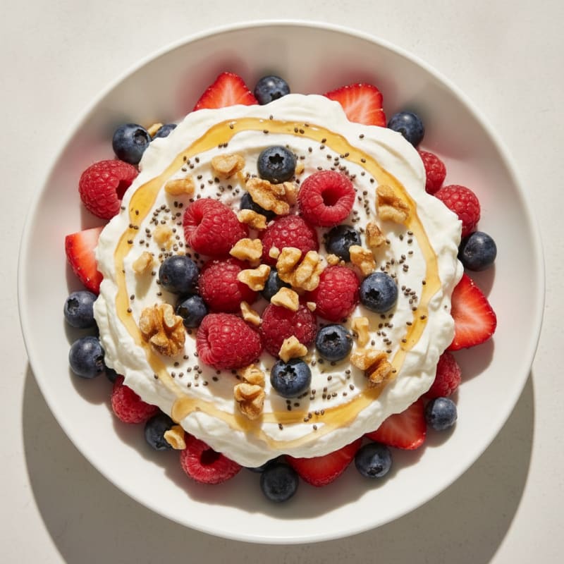 Greek Yogurt Protein Parfait with Mixed Berries