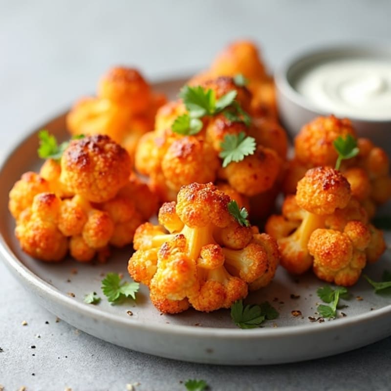Crispy Buffalo Roasted Cauliflower Bites