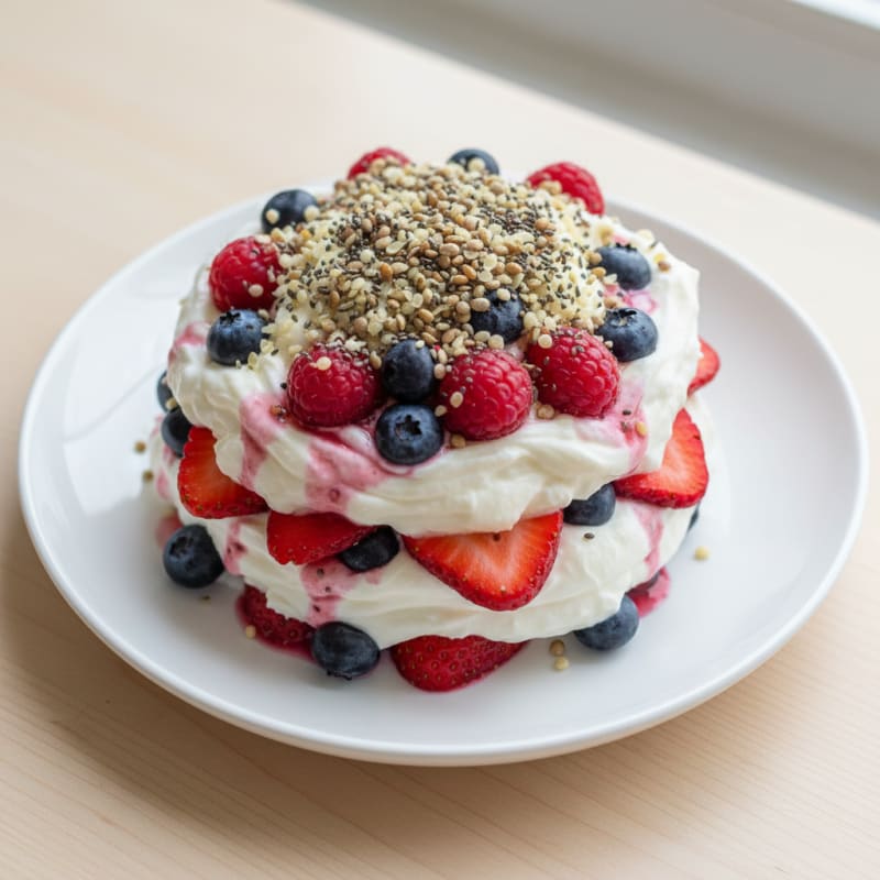 Silky Greek Yogurt Protein Parfait with Mixed Berries