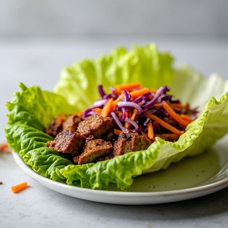 Smoky Brisket Lettuce Wraps with Fresh Slaw