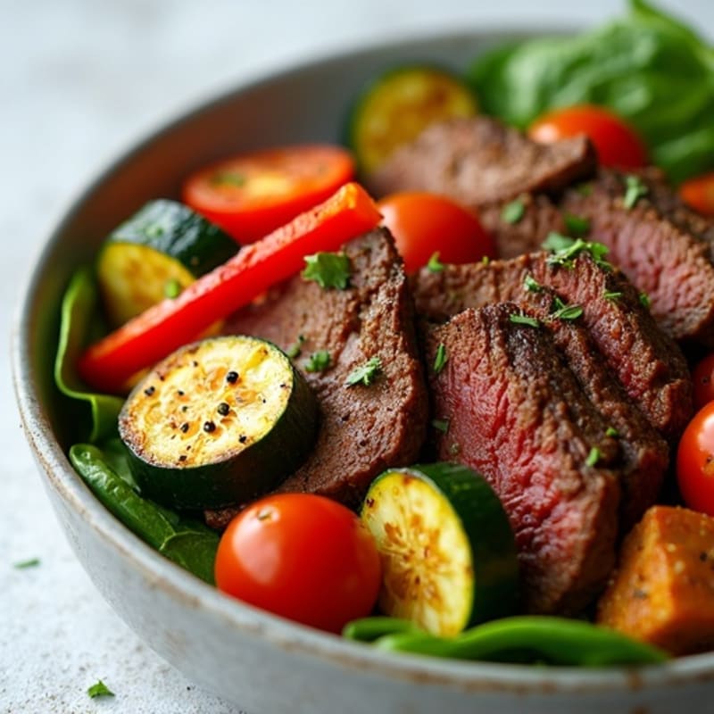 Savory Beef and Roasted Vegetable Skillet