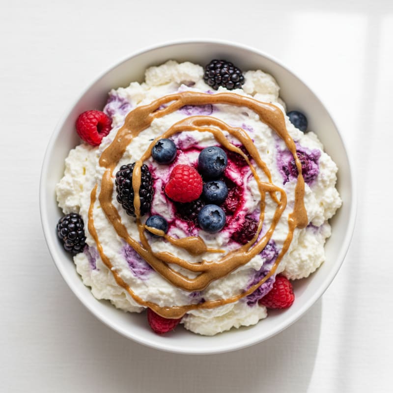 Silky Greek Yogurt Protein Mousse with Mixed Berries