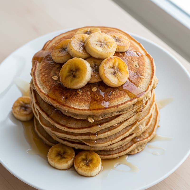 Fluffy Caramelized Banana Protein Pancakes