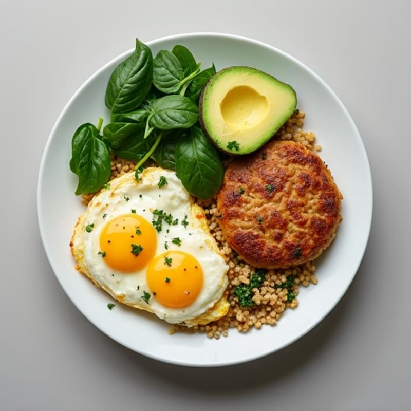 Egg White Scramble with Spinach and Turkey Sausage