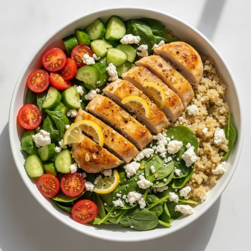 Lemon Herb Chicken and Quinoa Bowl