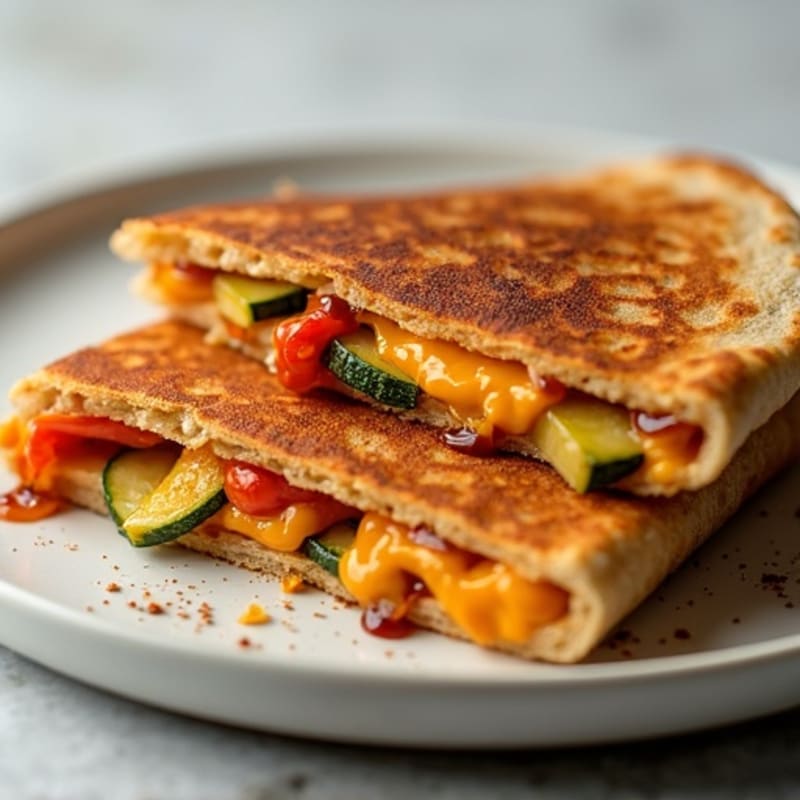 Crispy BBQ Chicken and Roasted Veggie Quesadilla