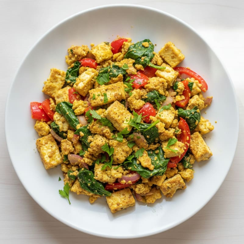 Savory Tofu and Egg Protein Scramble