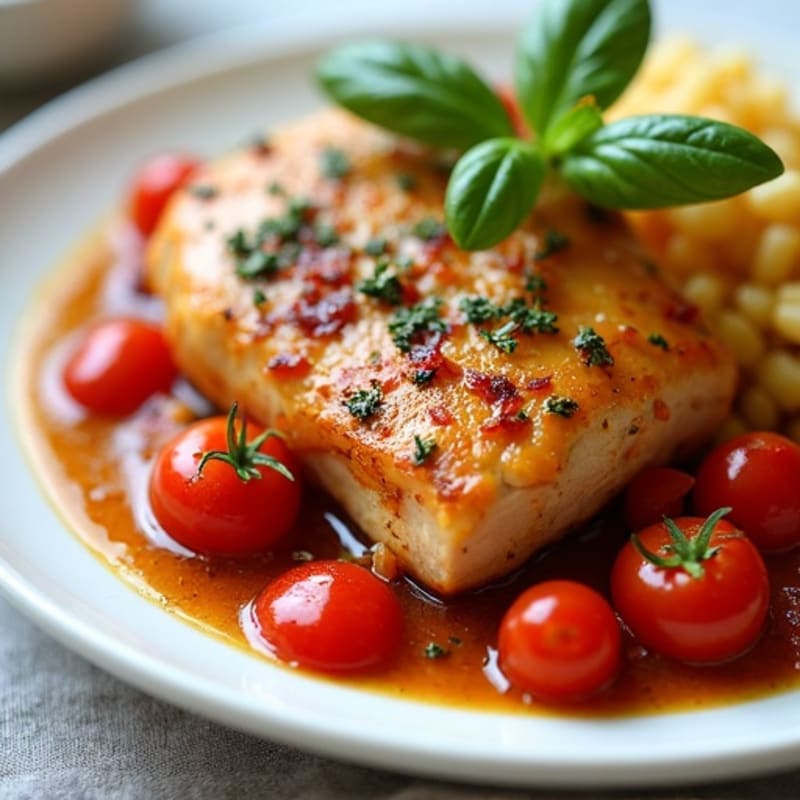 Savory Braised Chicken with Bell Peppers and Tomatoes