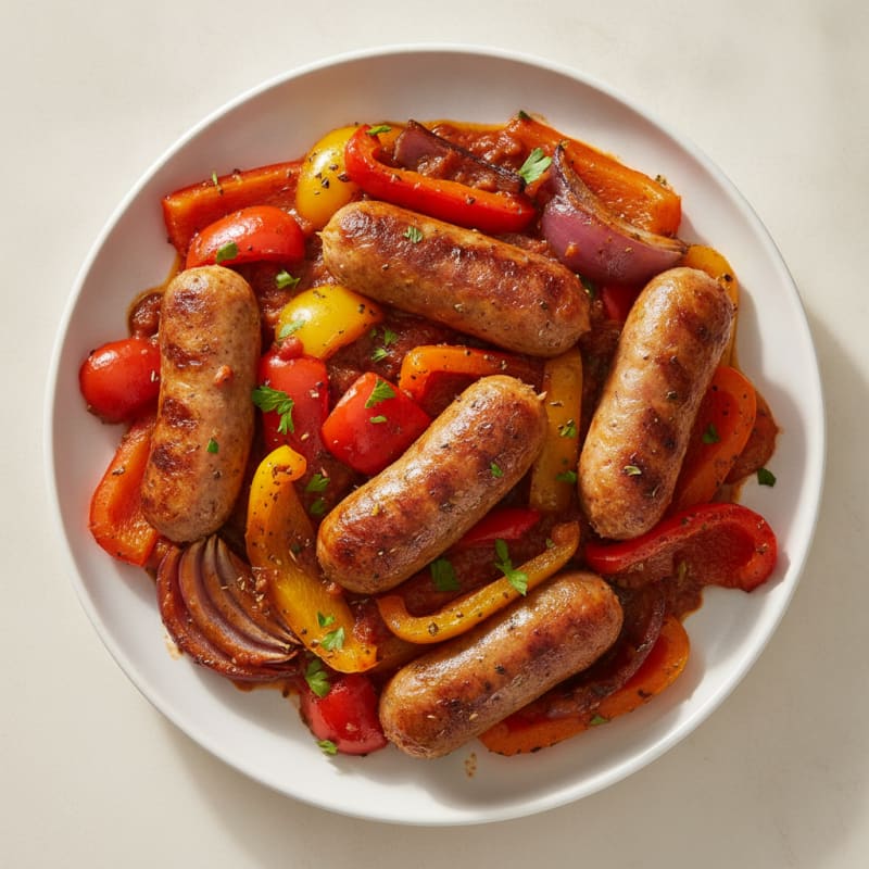 Sheet Pan Sausage and Peppers