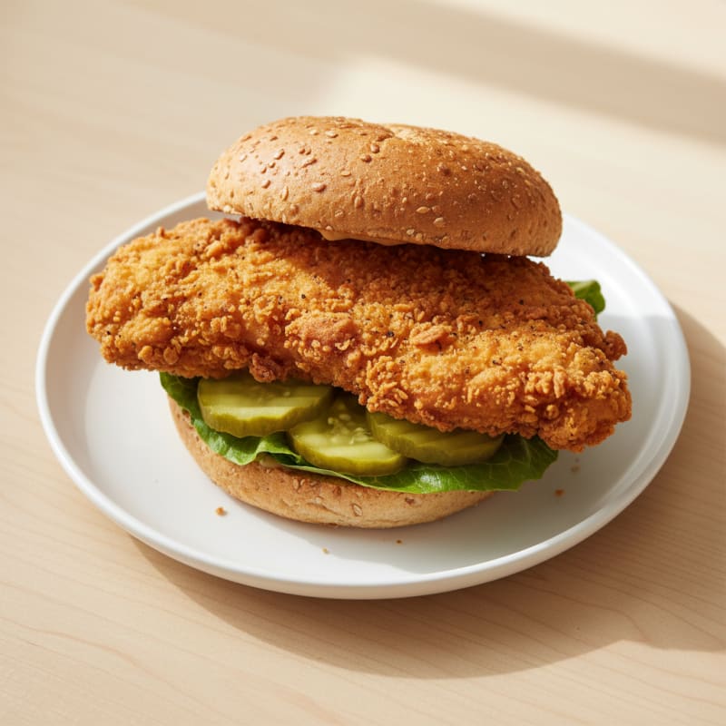 Crispy Buttermilk Fried Chicken Sandwich with Pickles