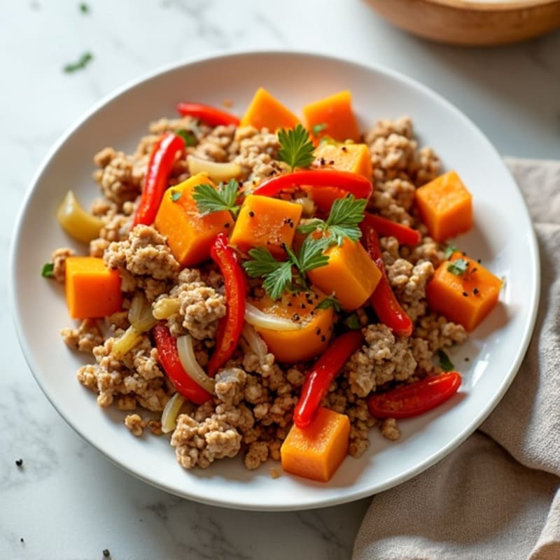 Lean Ground Turkey and Sweet Potato Hash
